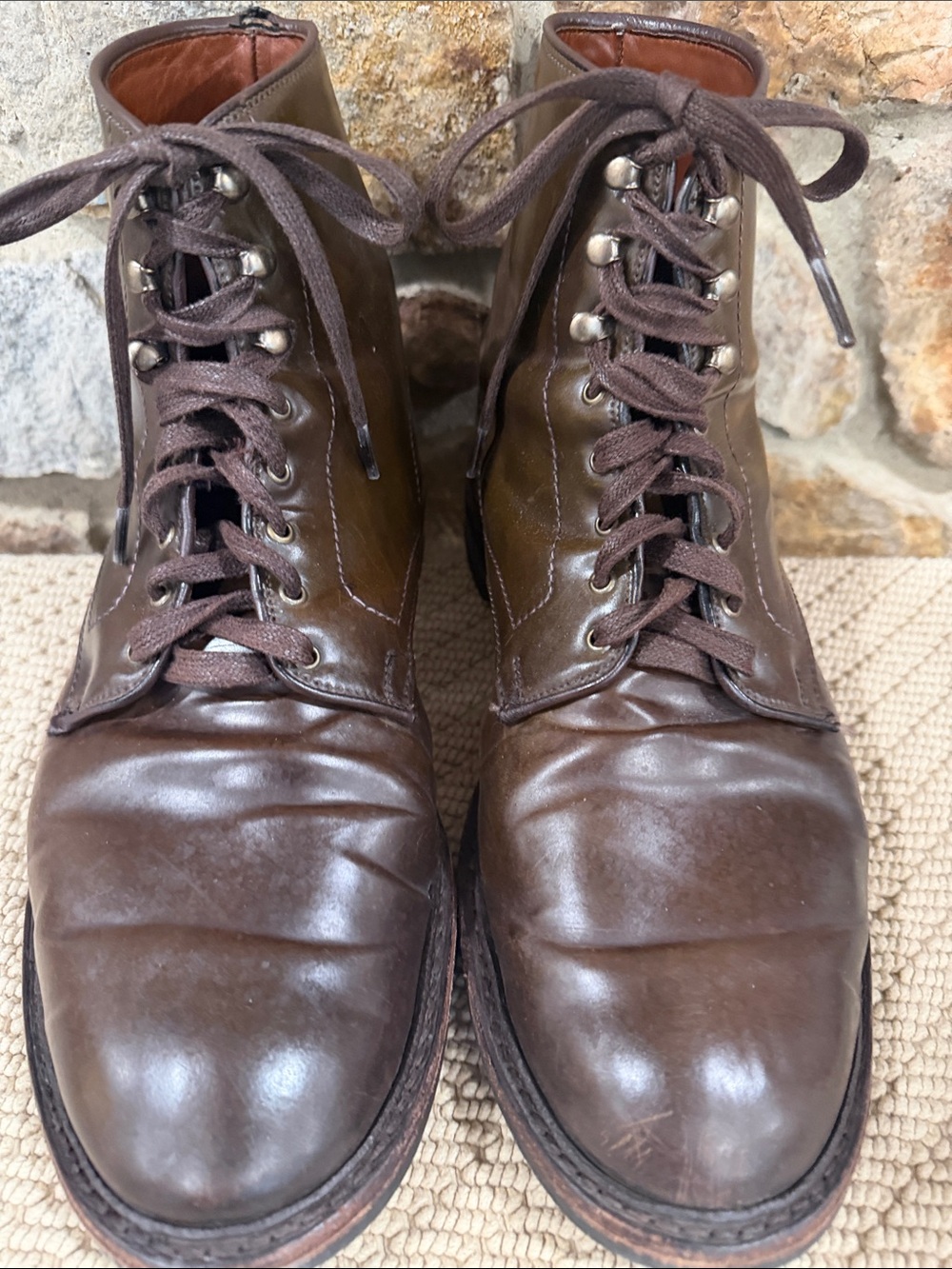 Men's Allen Edmonds Higgins Mill Brown Leather Lace-Up Boots Size 11EEE